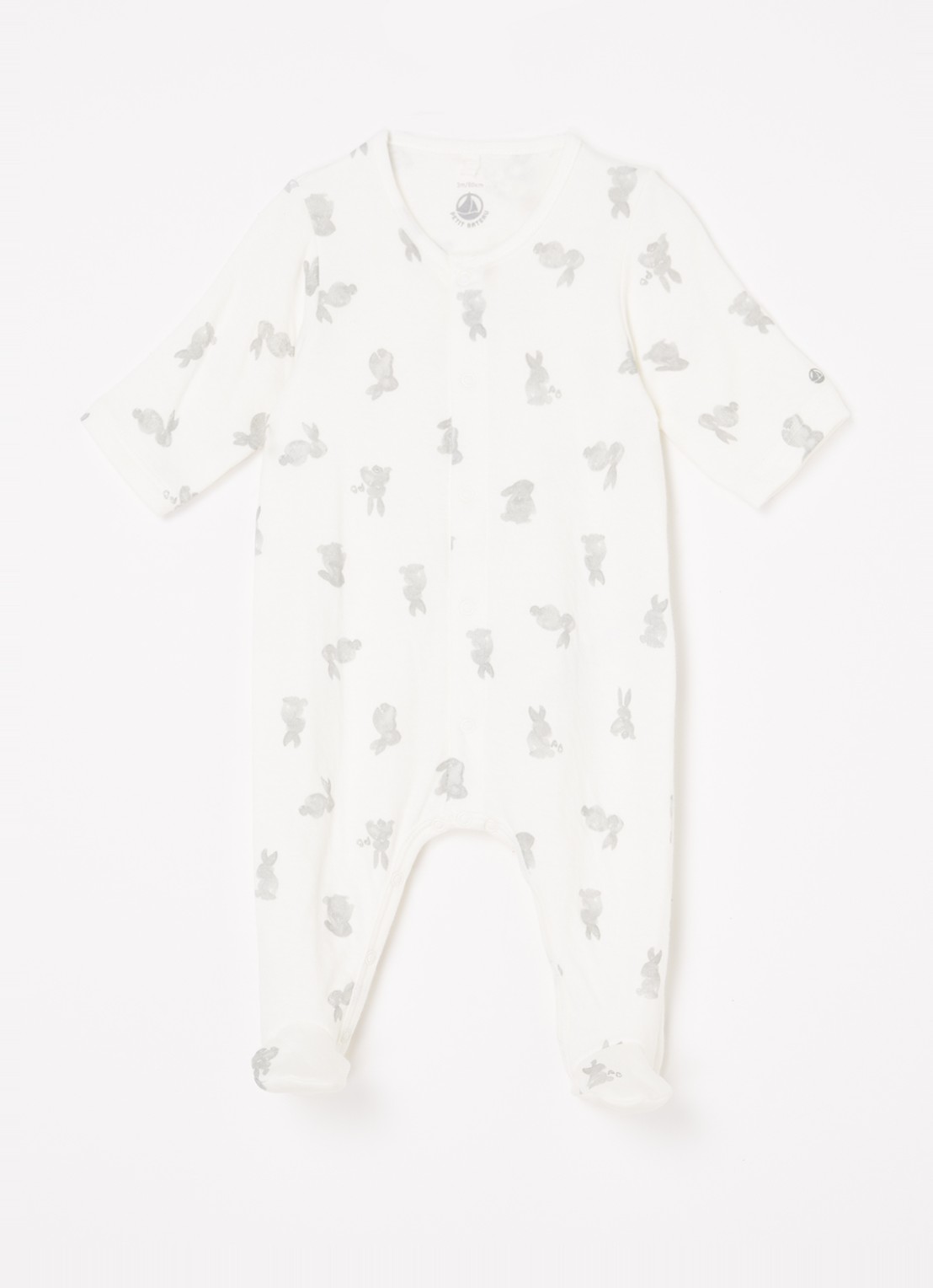Petit Bateau Babypak met print  - voorkant gebroken wit