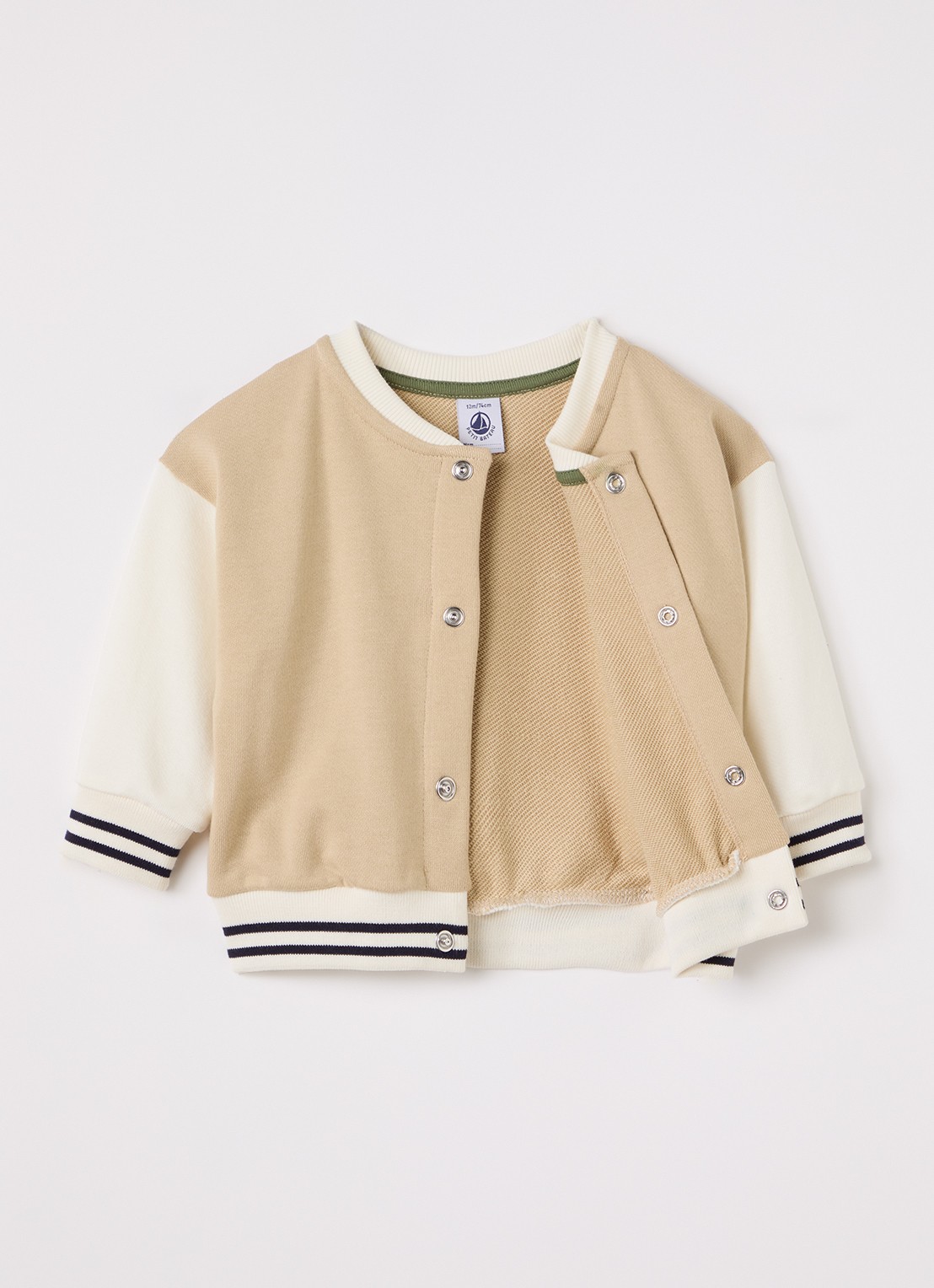 Petit Bateau Bomberjack met borduring - voorkant 3 beige