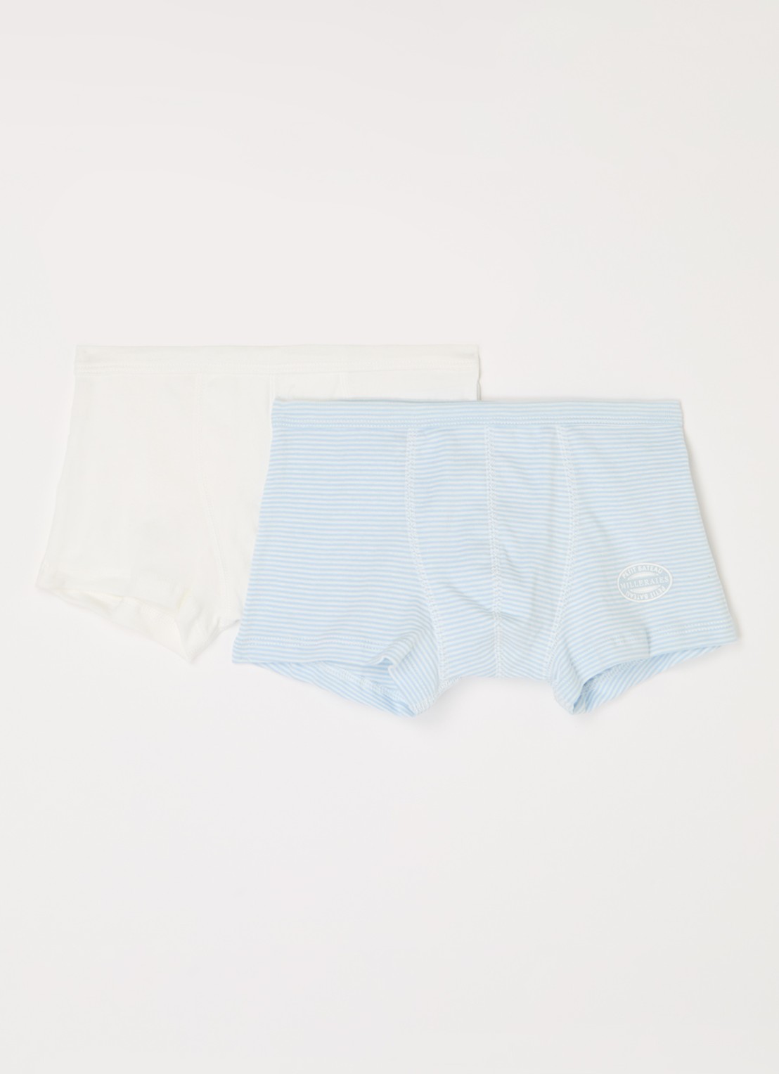 Petit Bateau Boxershorts met streepprint in 2-pack  - voorkant lichtblauw