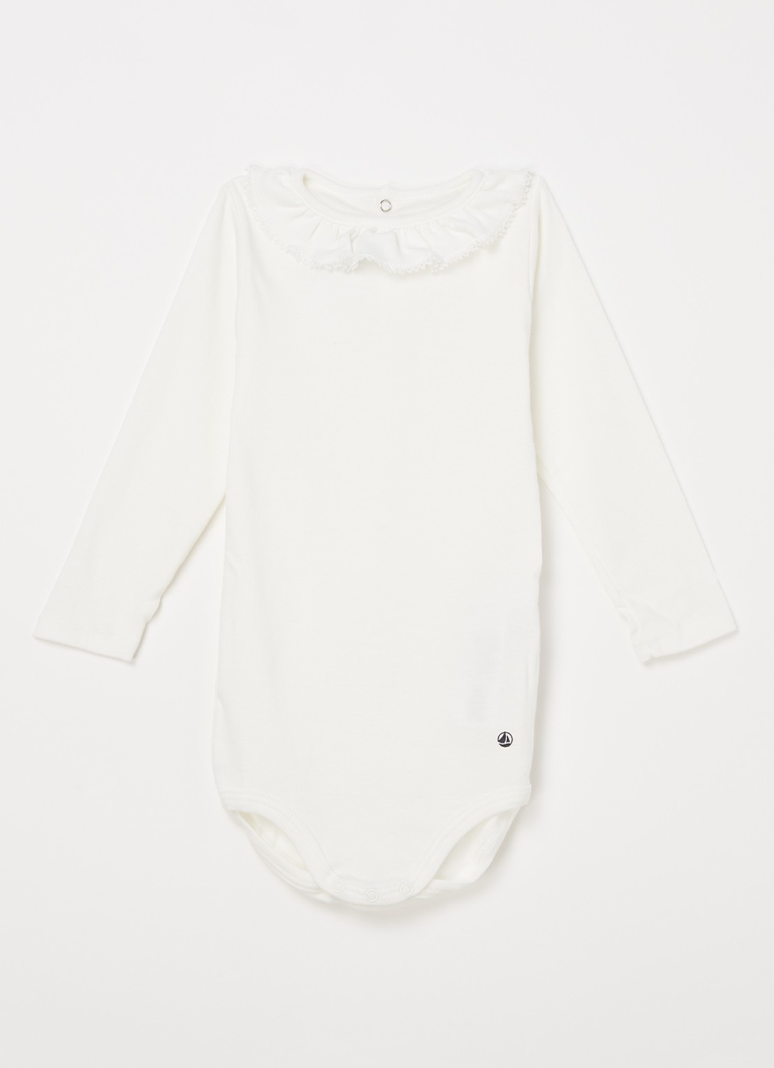 Petit Bateau Ciana romper met volant - voorkant wit