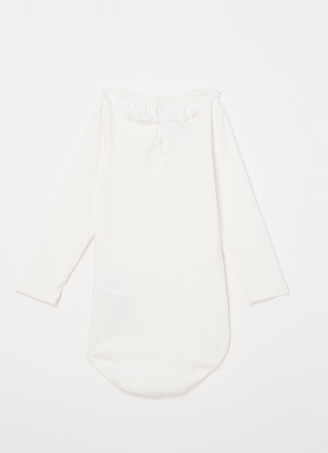 Petit Bateau Ciana romper met volant - voorkant 2 wit