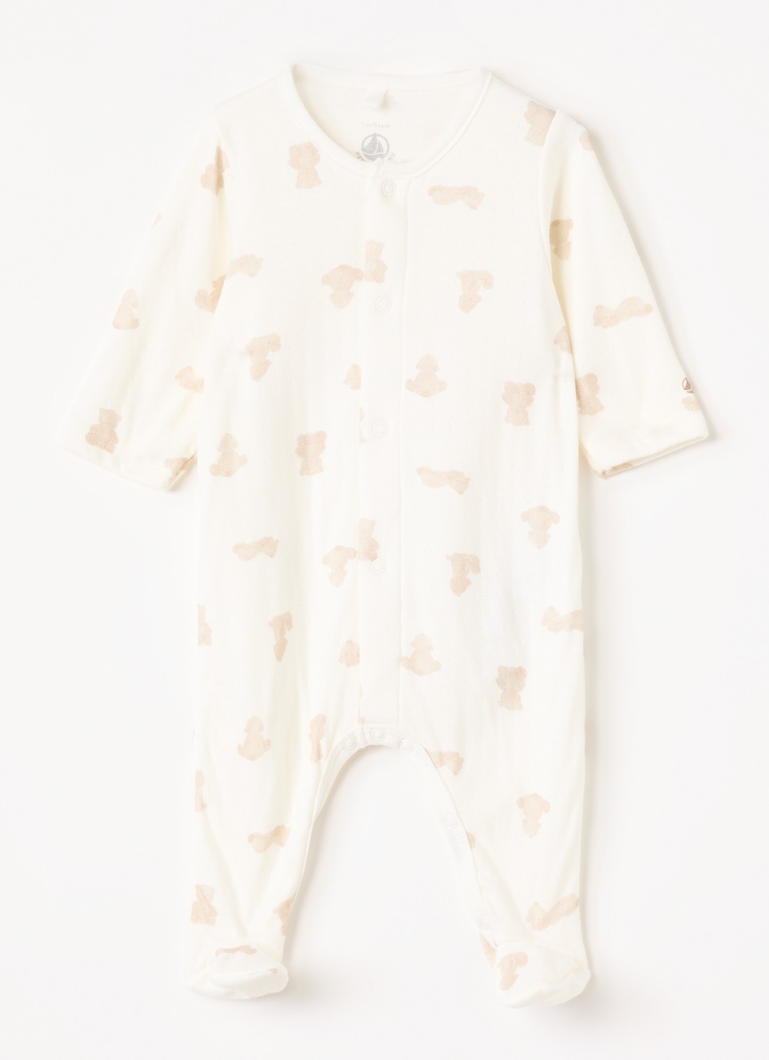 Petit Bateau Crush babypak met print - voorkant gebroken wit