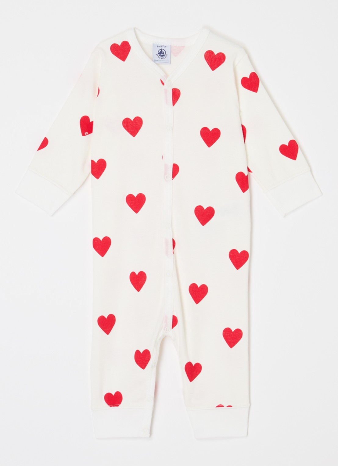 Petit Bateau Dors Bien babypak van  katoen - voorkant gebroken wit