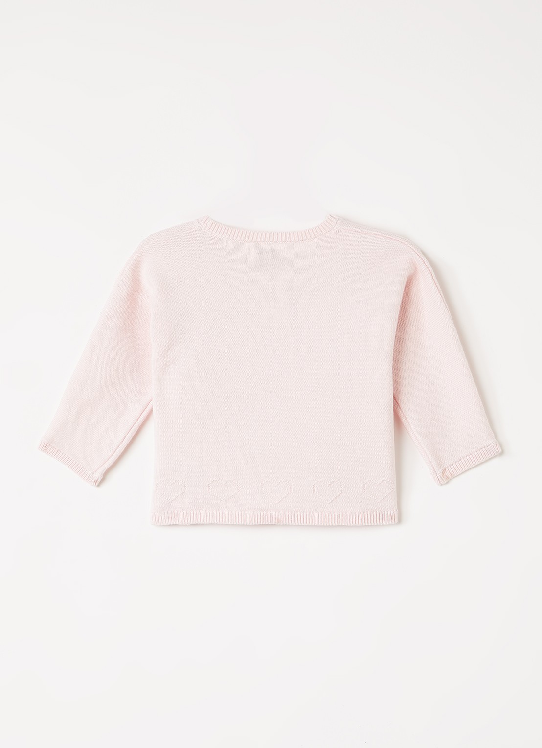 Petit Bateau Fijngebreid vest met overslag - achterkant 3 lichtroze
