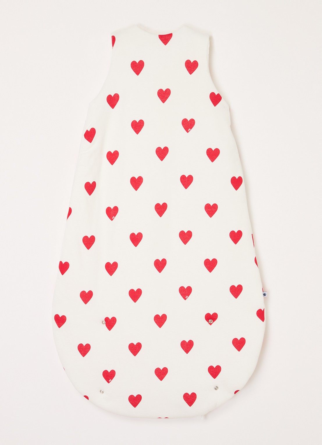 Petit Bateau Gigoteuse trappelzak met print - achterkant rood