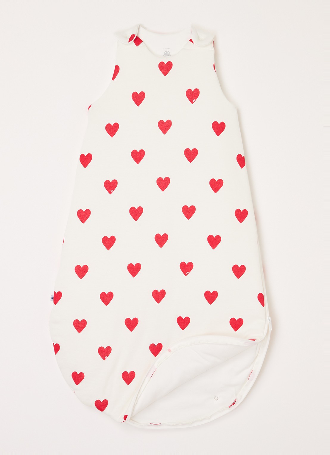 Petit Bateau Gigoteuse trappelzak met print - voorkant 3 rood