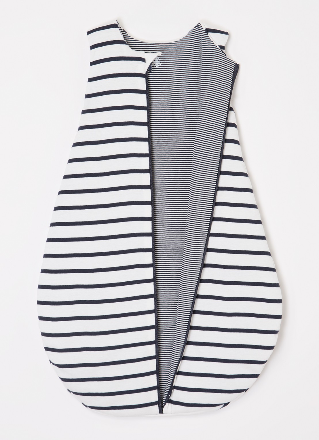 Petit Bateau Gigoteuse trappelzak met print - voorkant 2 gebroken wit