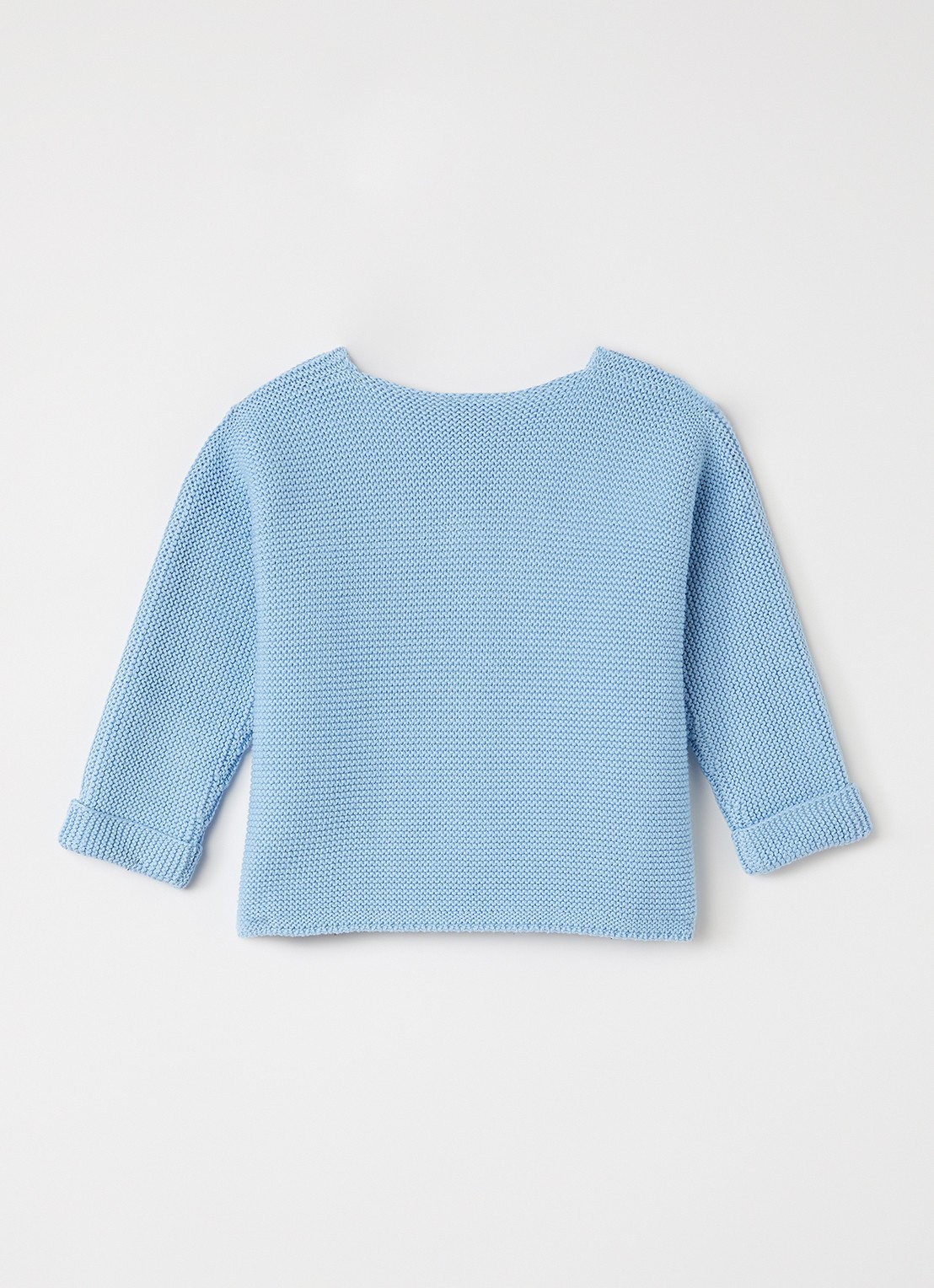 Petit Bateau Grofgebreid vest van katoen - achterkant 3 blauwgrijs