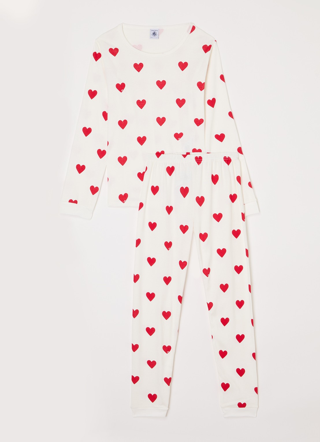 Petit Bateau Pyjamaset met print  - voorkant gebroken wit