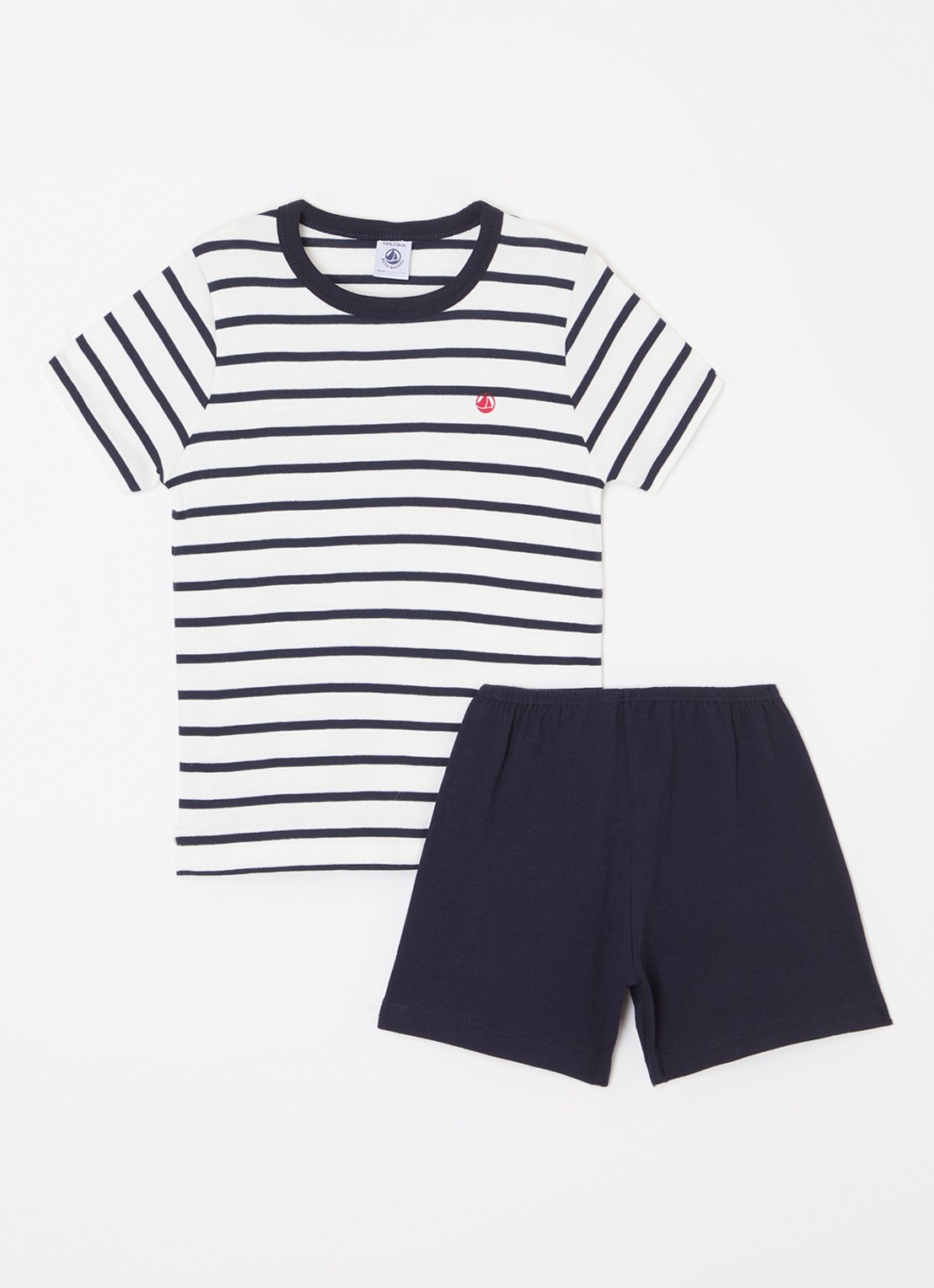 Petit Bateau Pyjamaset met streepprint - voorkant donkerblauw
