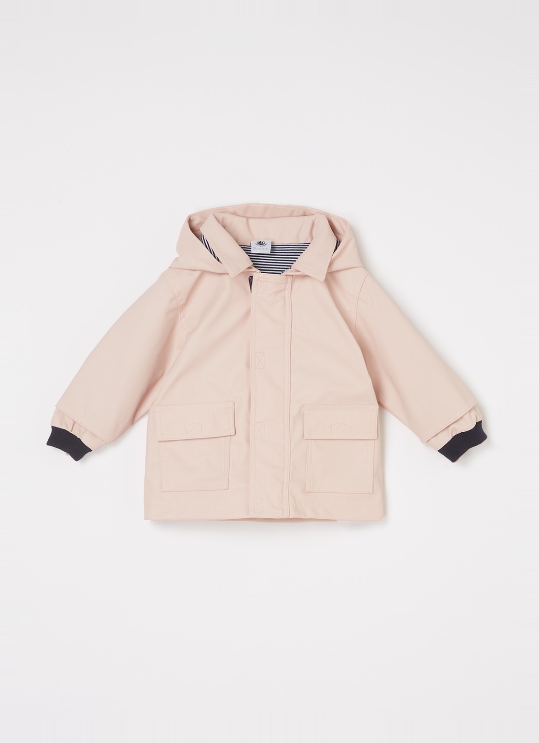 Petit Bateau Regenjas met klepzakken     - voorkant lichtroze