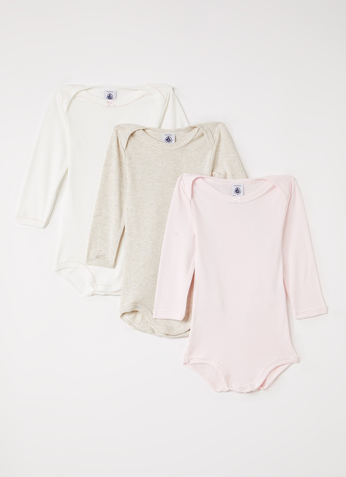 Petit Bateau Romper 3-delig - voorkant wit