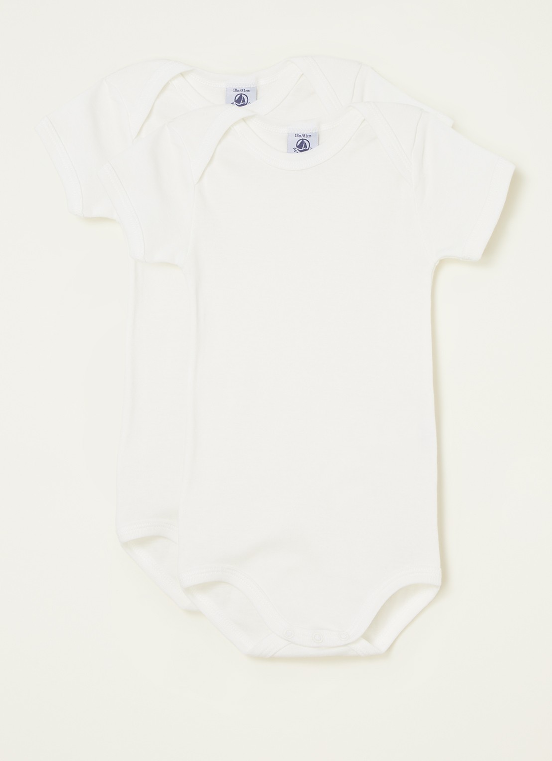 Petit Bateau Romper in 2-pack - voorkant wit