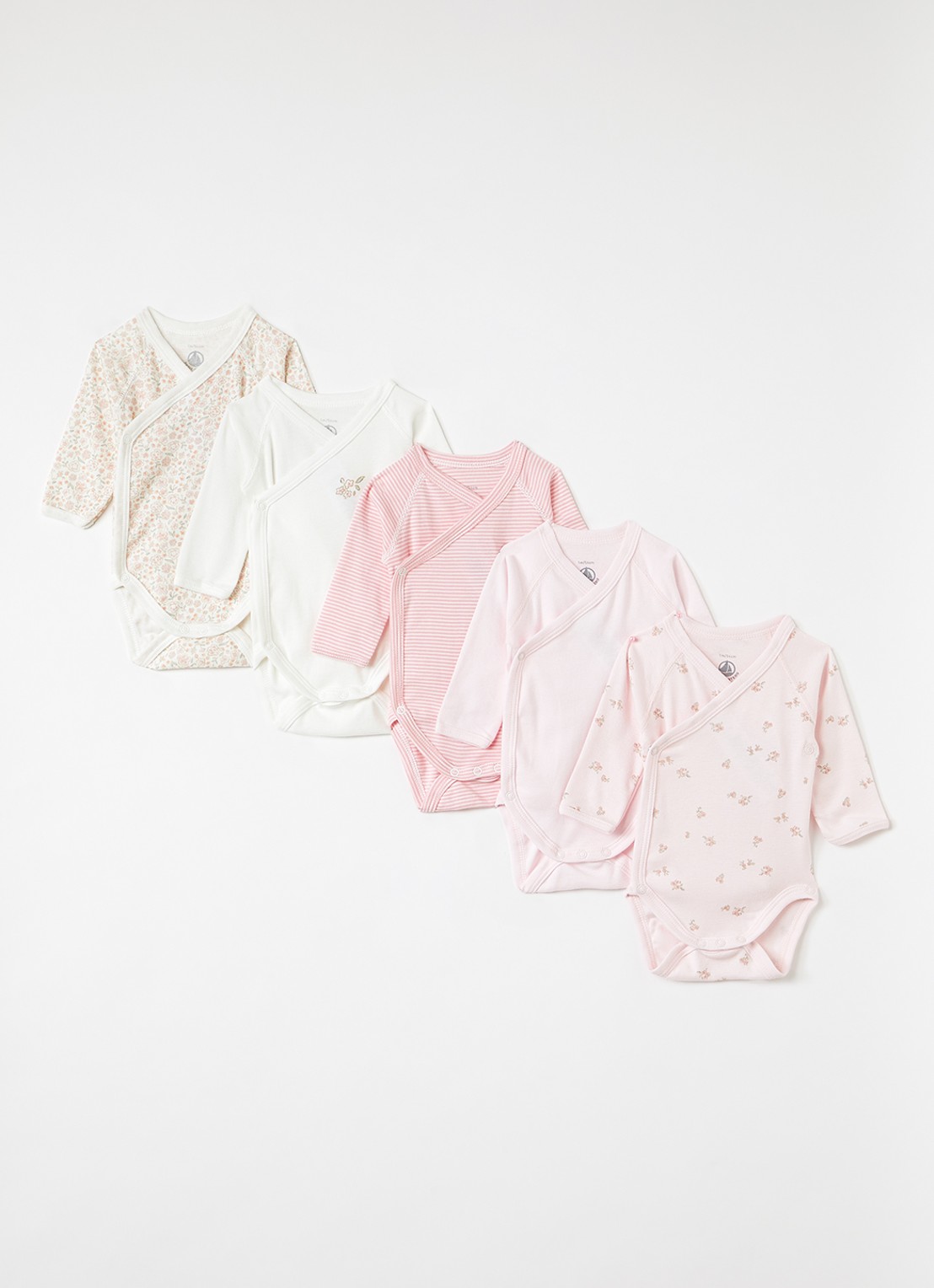 Petit Bateau Romper in giftbox 2-delig - voorkant 2 roze
