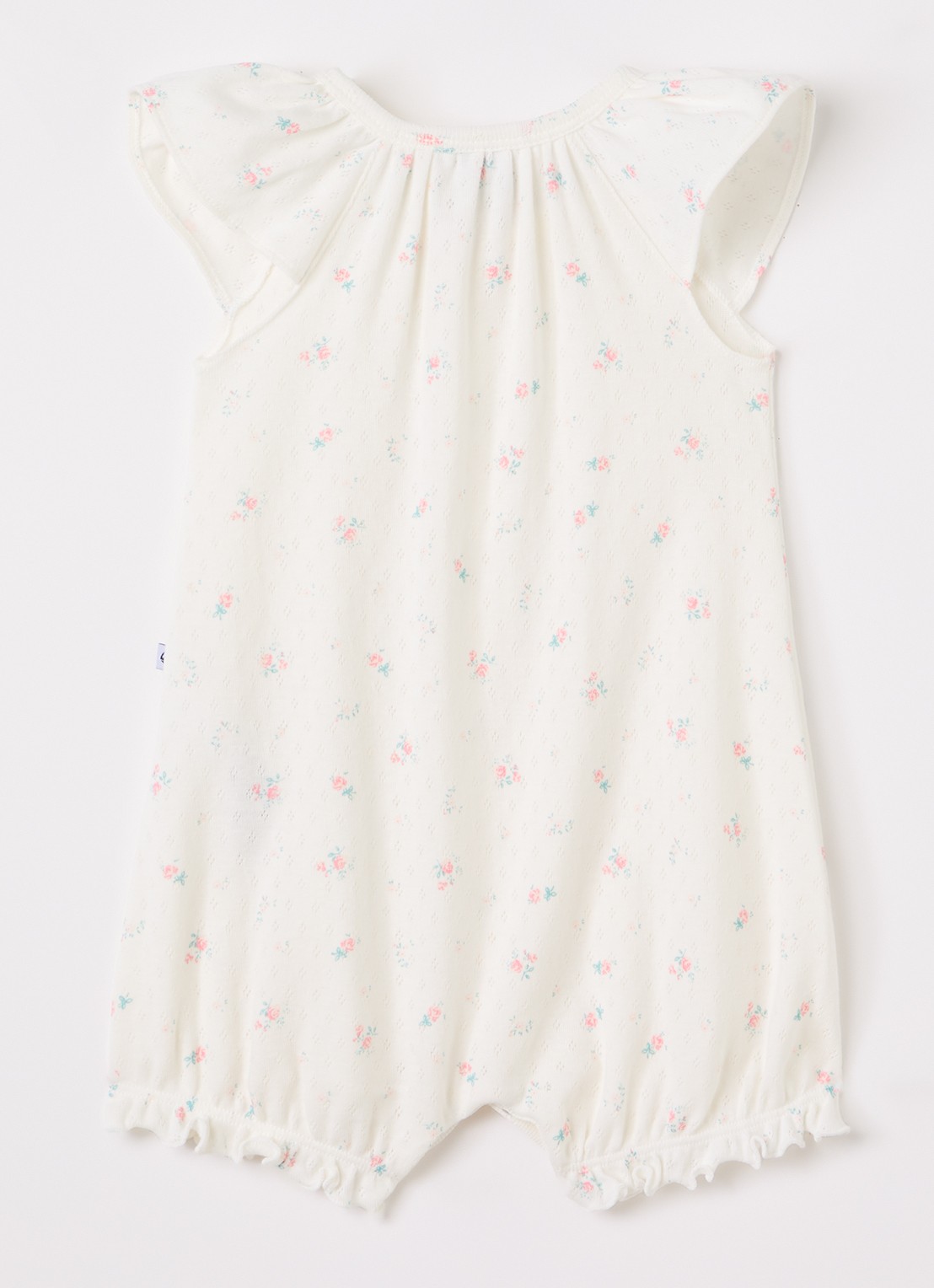 Petit Bateau Romper met borduring - voorkant 2 gebroken wit