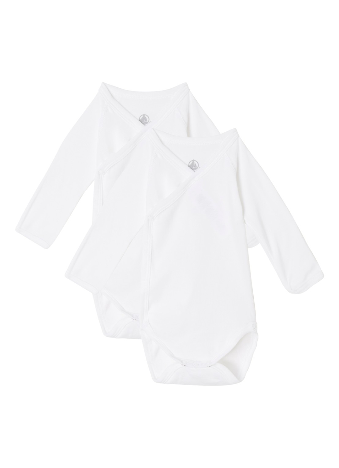 Petit Bateau Romper van katoen in 2-pack  - voorkant wit