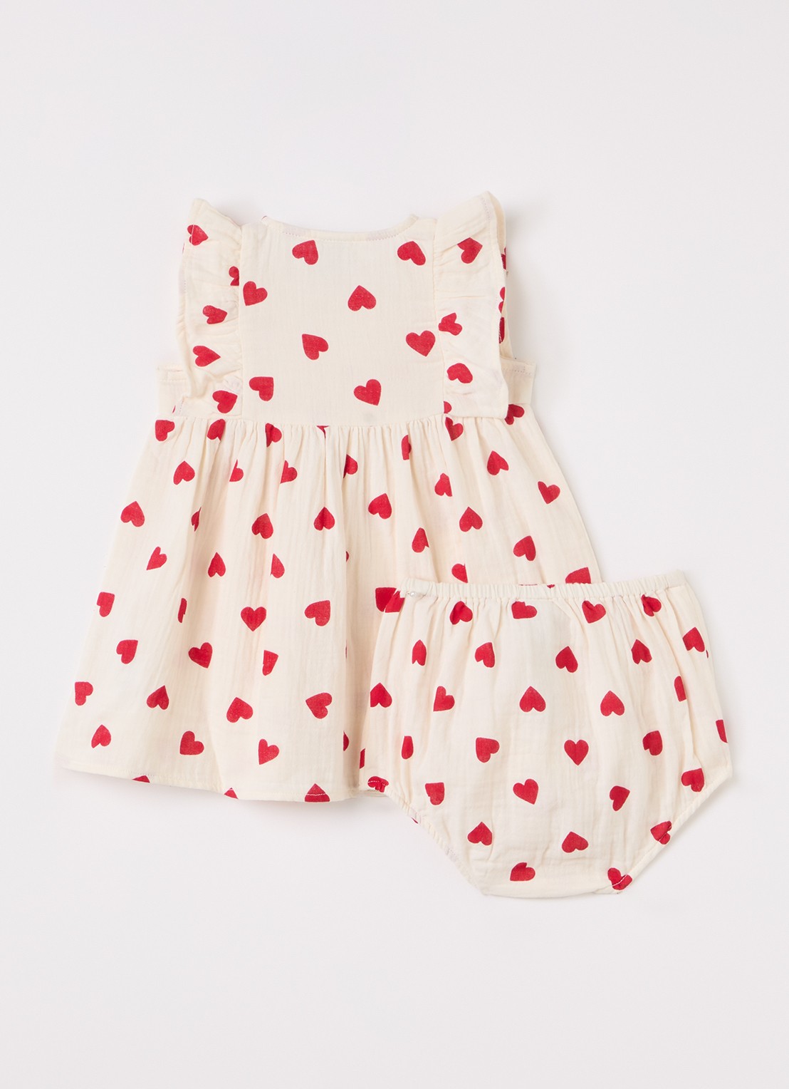 Petit Bateau Set van jurk met bloomer 2-delig - voorkant 2 creme