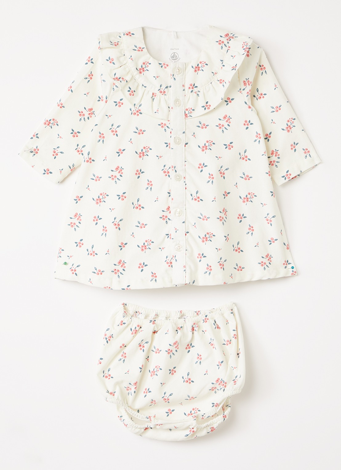 Petit Bateau Set van tuniekjurk met bloomer - voorkant gebroken wit