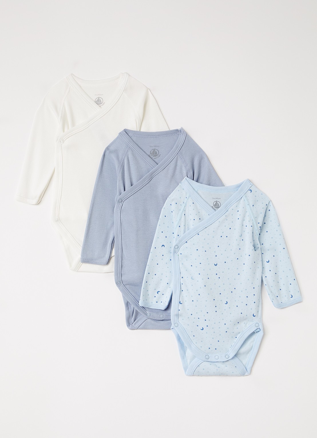 Petit Bateau Ster romper 3-delig - voorkant blauw