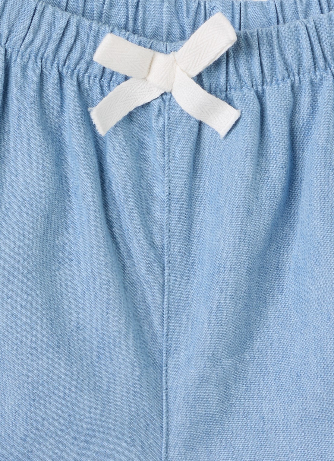 Petit Bateau Straight fit korte broek van chambray - detail blauw