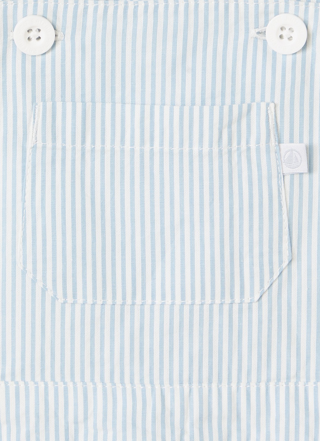 Petit Bateau Straight fit korte tuinbroek met streepprint - detail 3 staalblauw