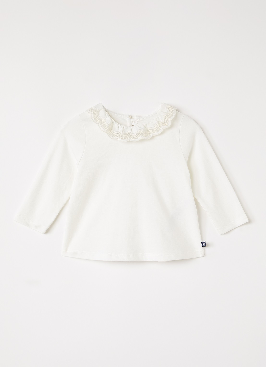 Petit Bateau T-shirt met kraag - voorkant beige