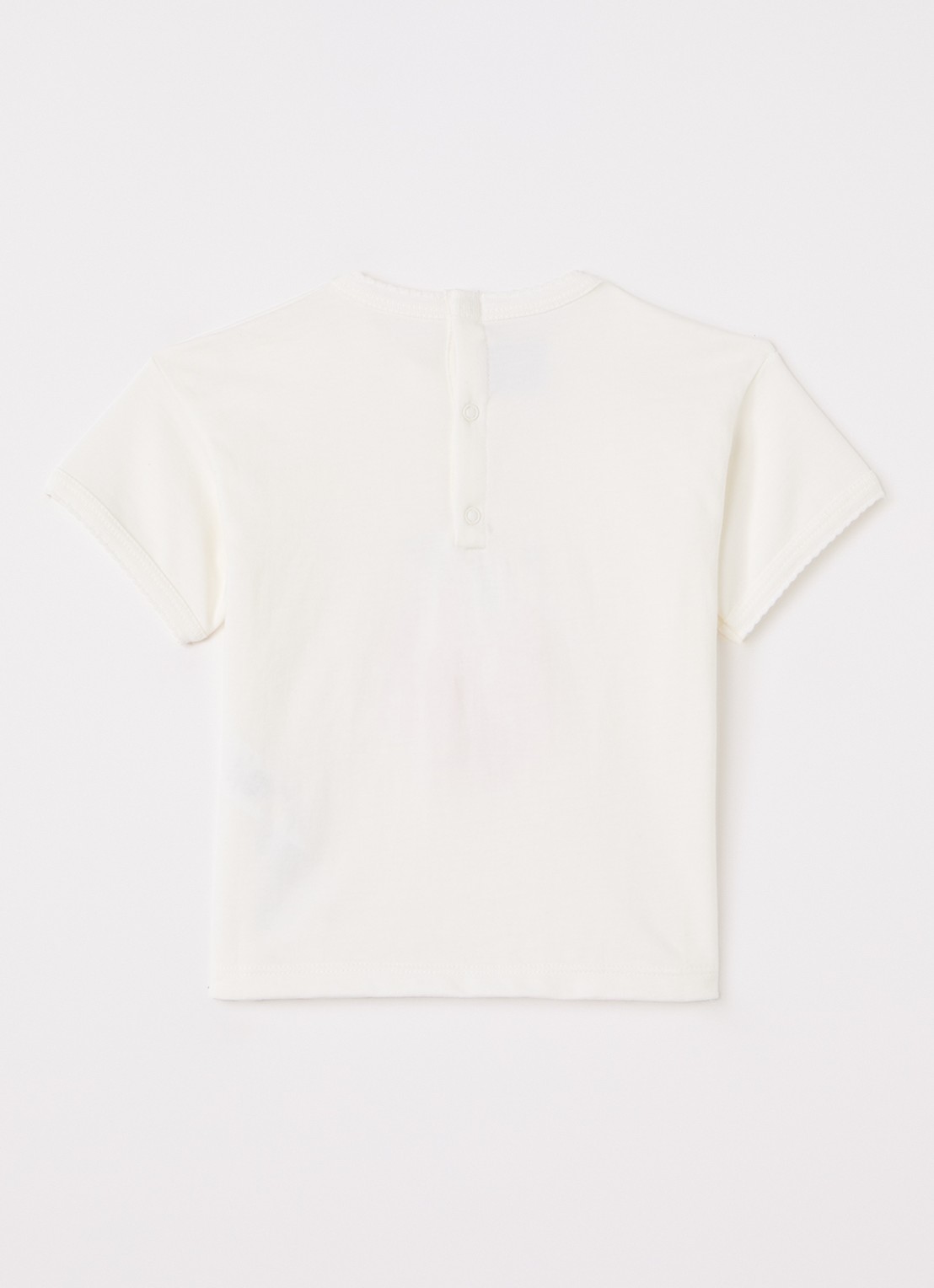Petit Bateau T-shirt met print - voorkant 2 gebroken wit