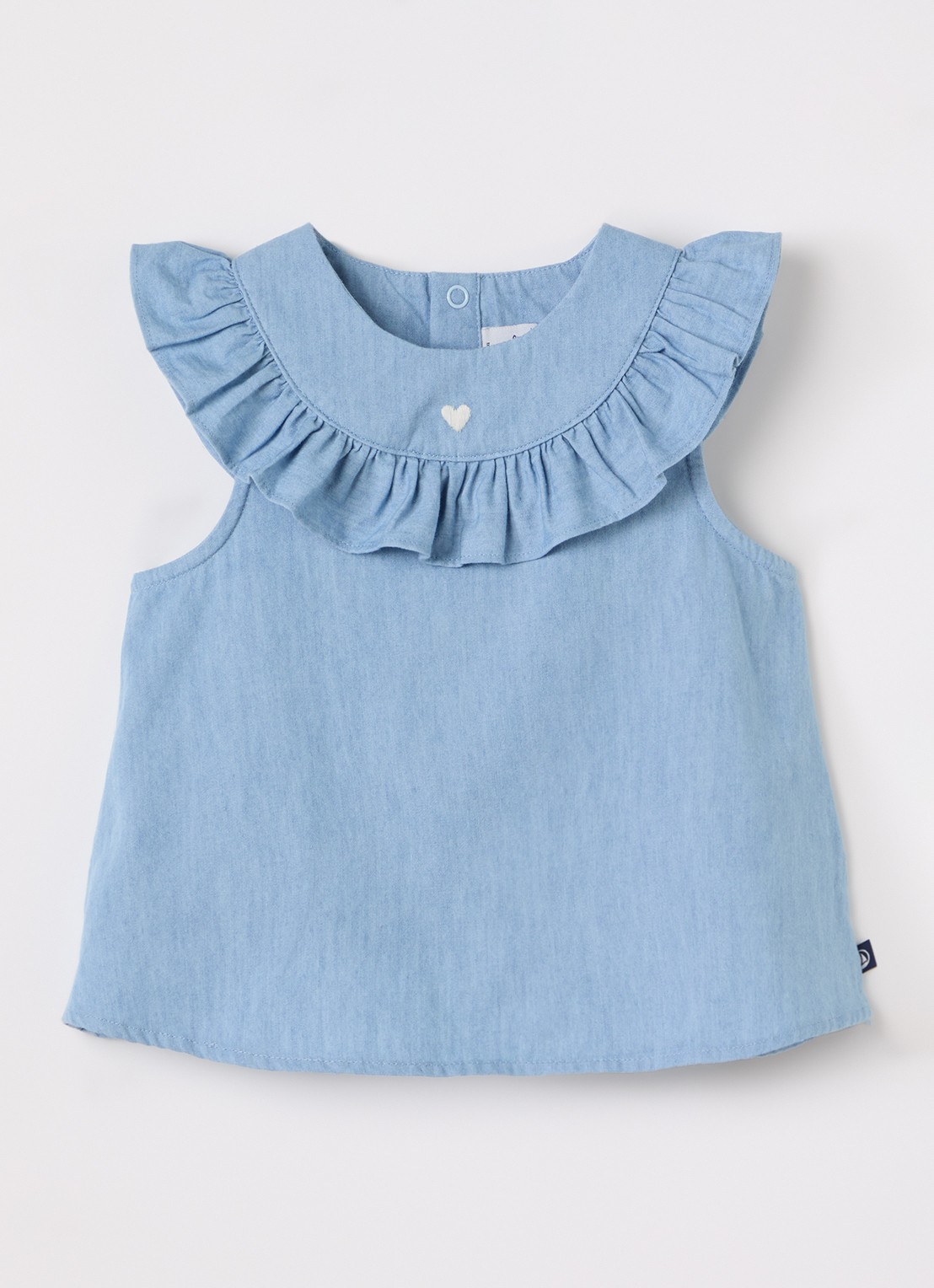 Petit Bateau Tuniek met ruches - voorkant indigo