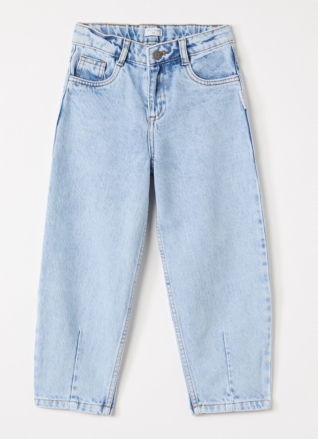 Petit Blush Balloon fit jeans met lichte wassing - voorkant 2 lichtblauw