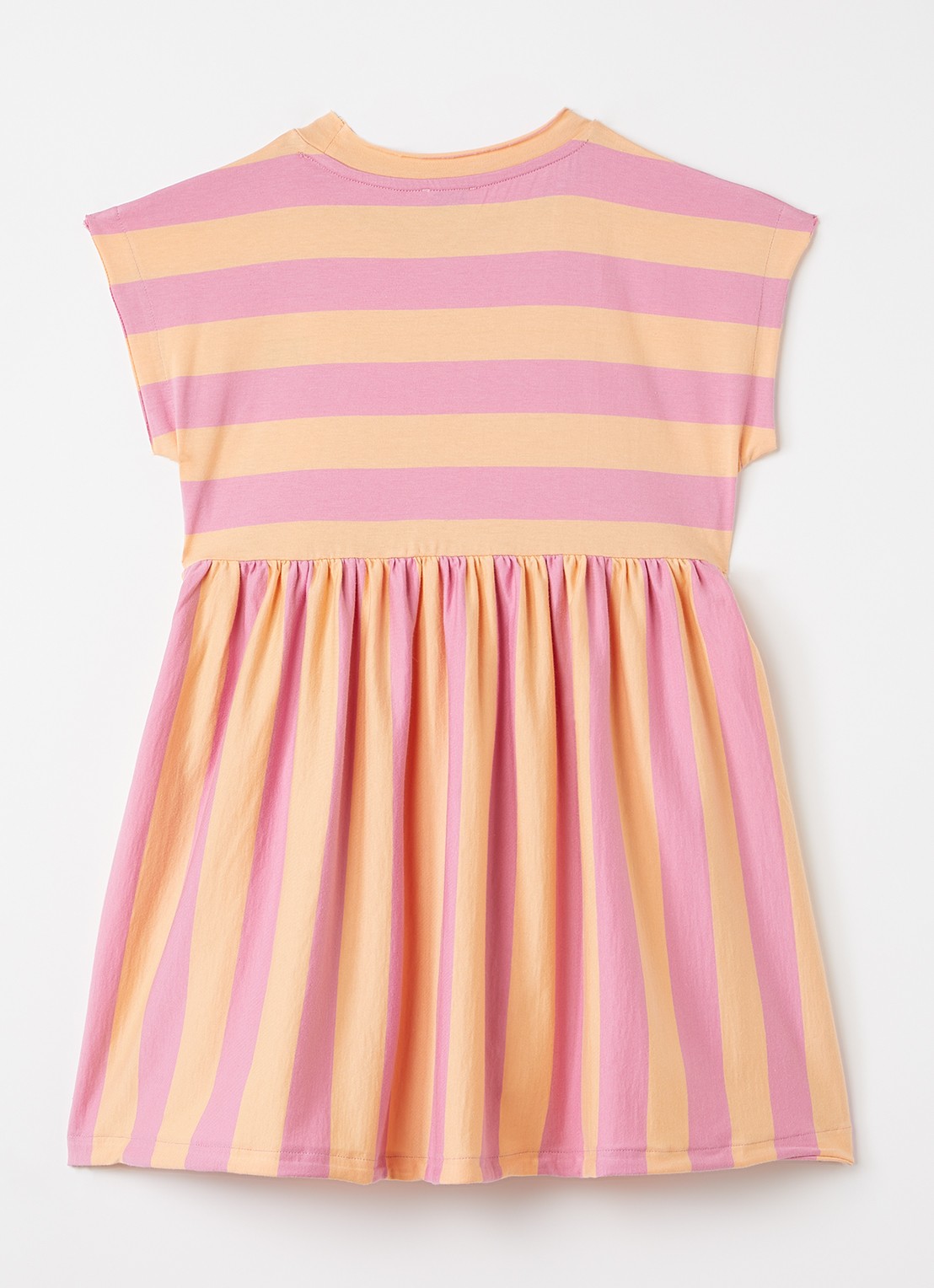 Petit Blush Jurk met streepprint - voorkant 3 roze
