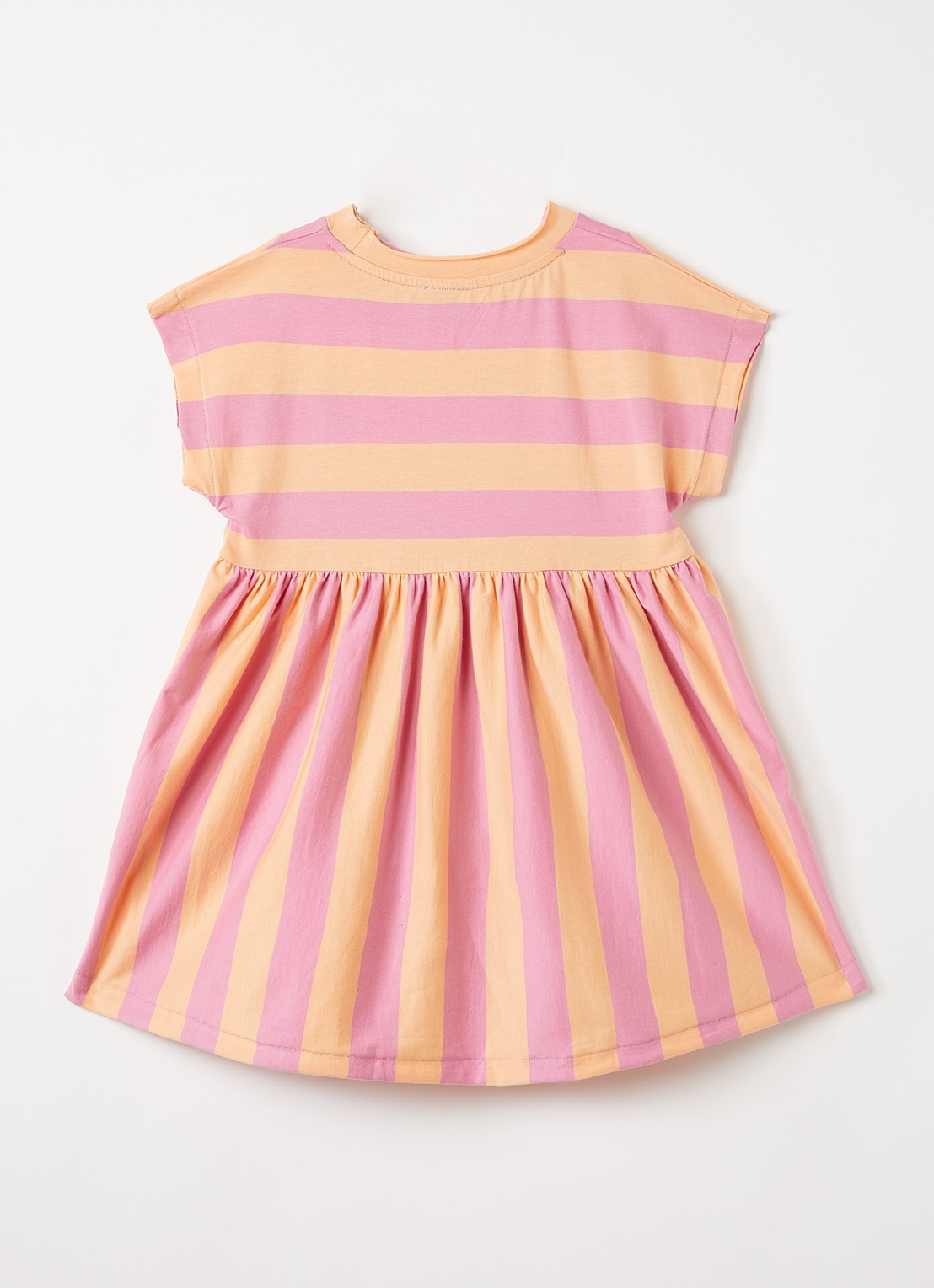 Petit Blush Jurk met streepprint - achterkant roze