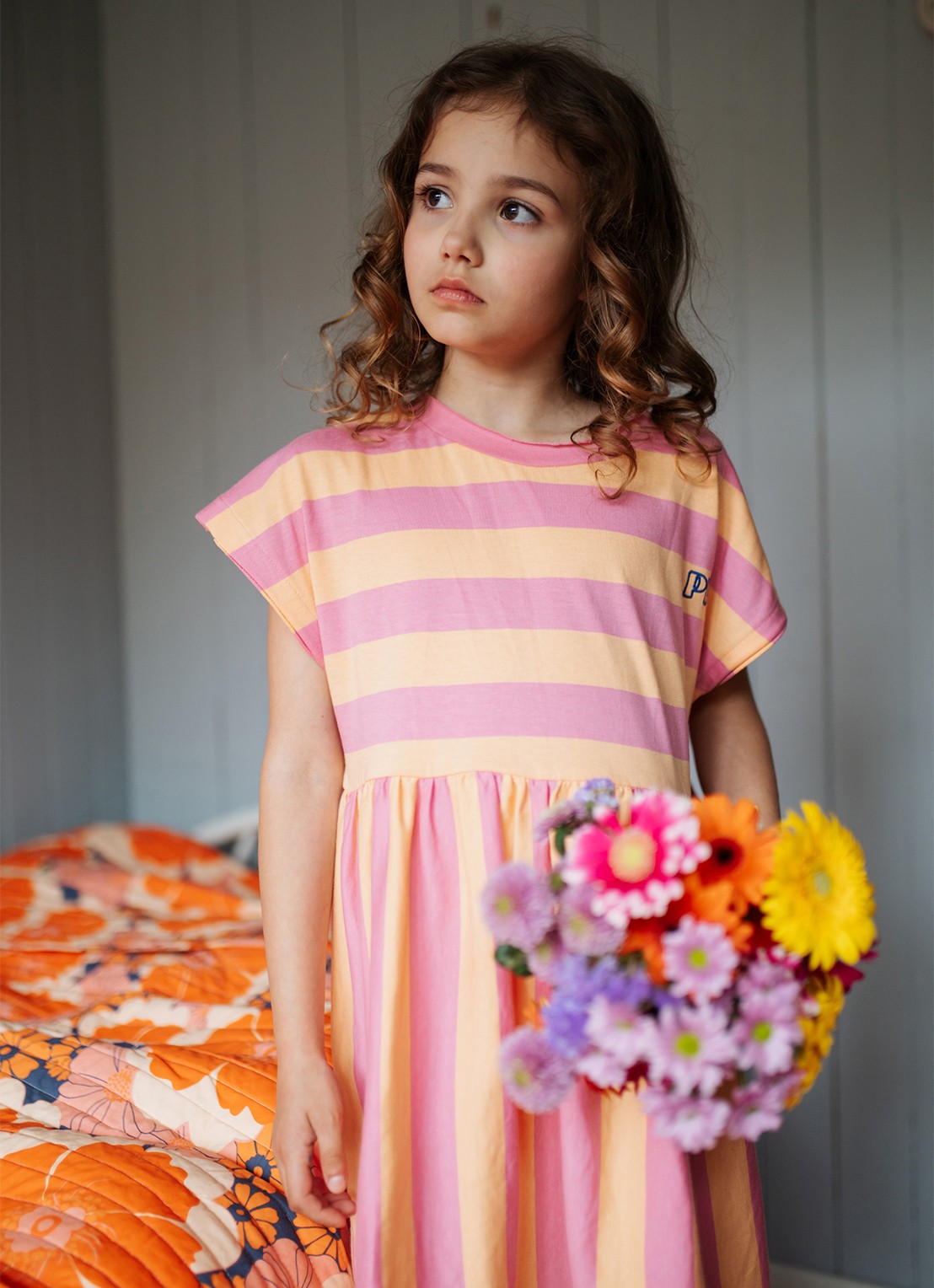 Petit Blush Jurk met streepprint - detail 7 roze