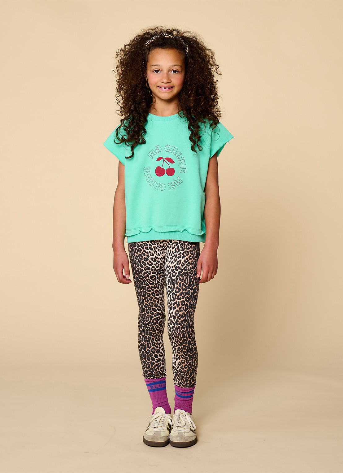Petit Blush Lola legging met panterprint - voorkant 4 bruin