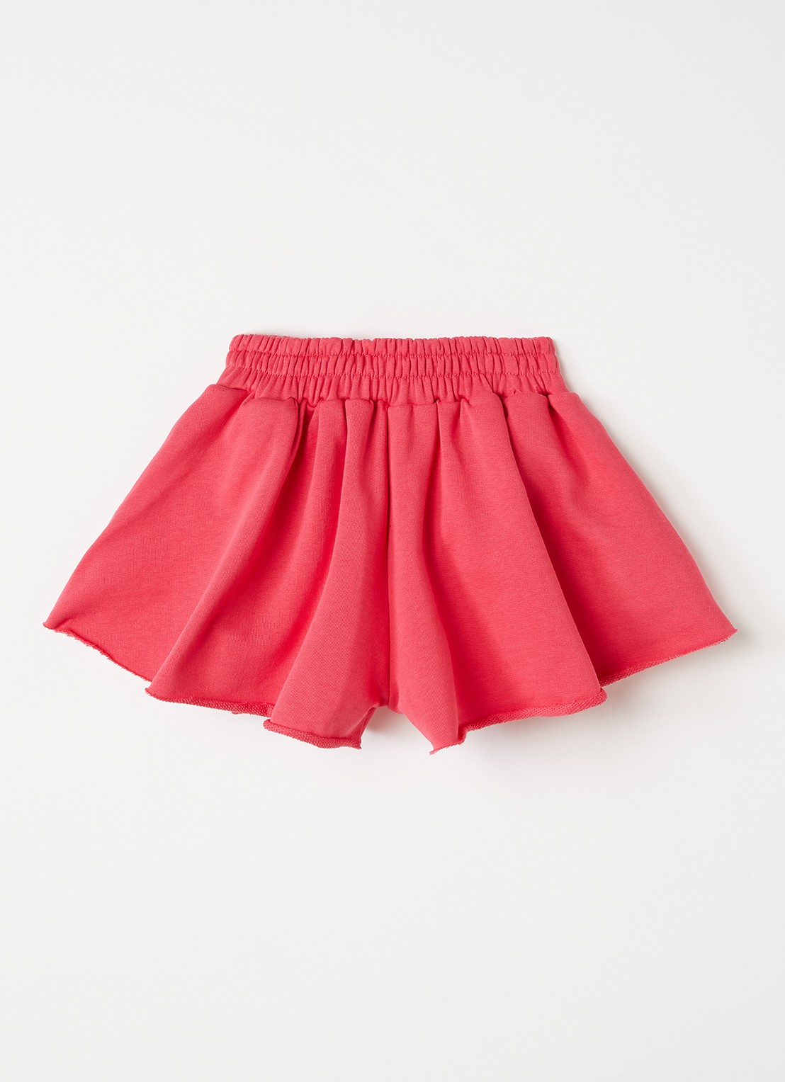 Petit Blush Loose fit korte joggingbroek met steekzakken - voorkant kersenrood