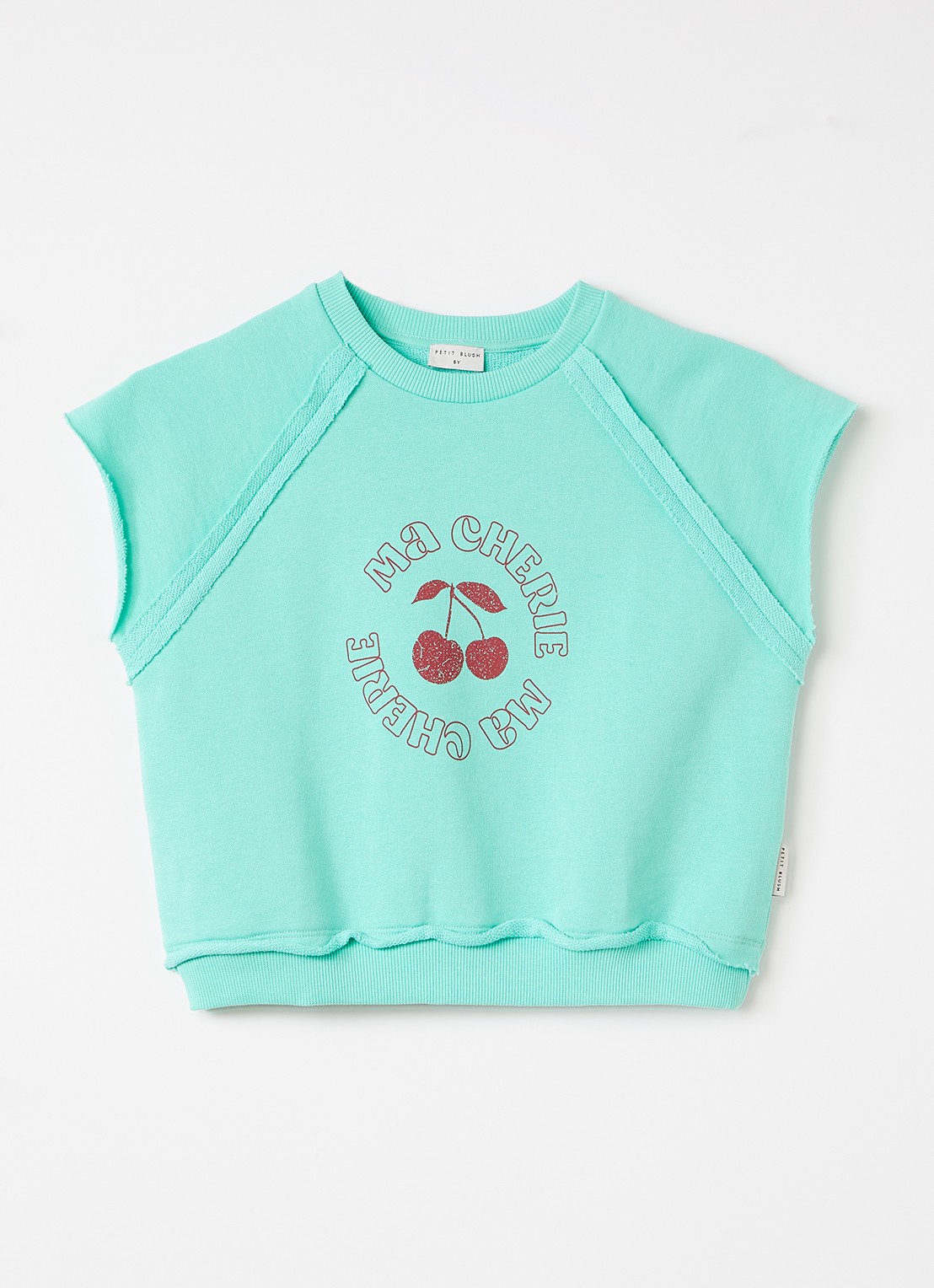 Petit Blush Ma Cherie T-shirt met print - voorkant 4 mint