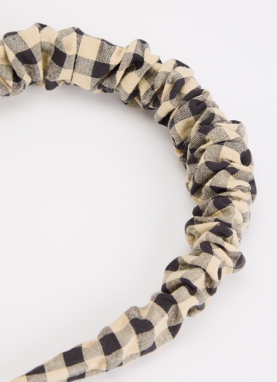Petit Blush Smocked haarband met print - voorkant 2 beige