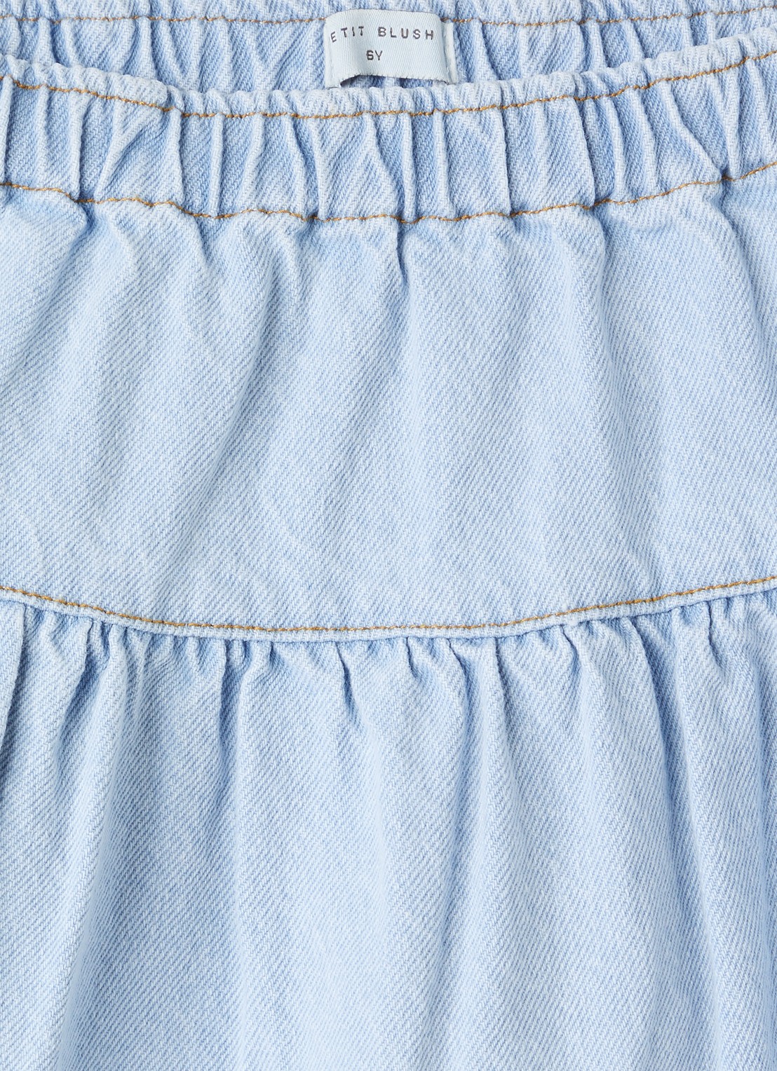 Petit Blush Spijkerrok met elastische band - detail indigo