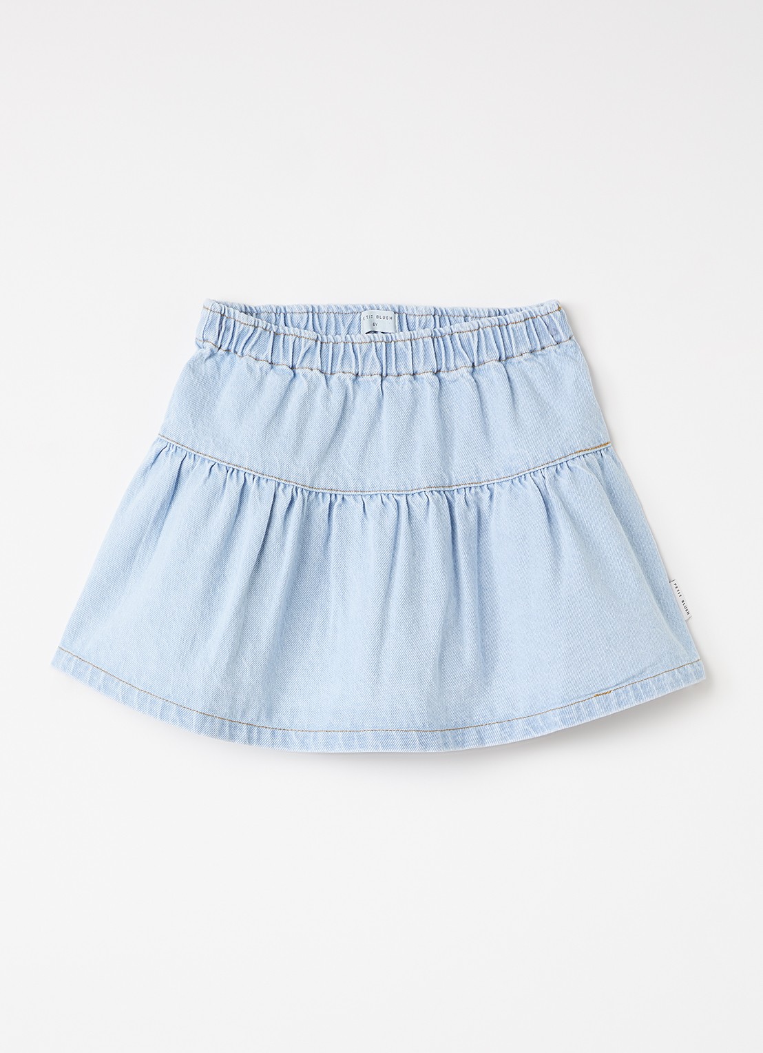 Petit Blush Spijkerrok met elastische band - voorkant 2 indigo