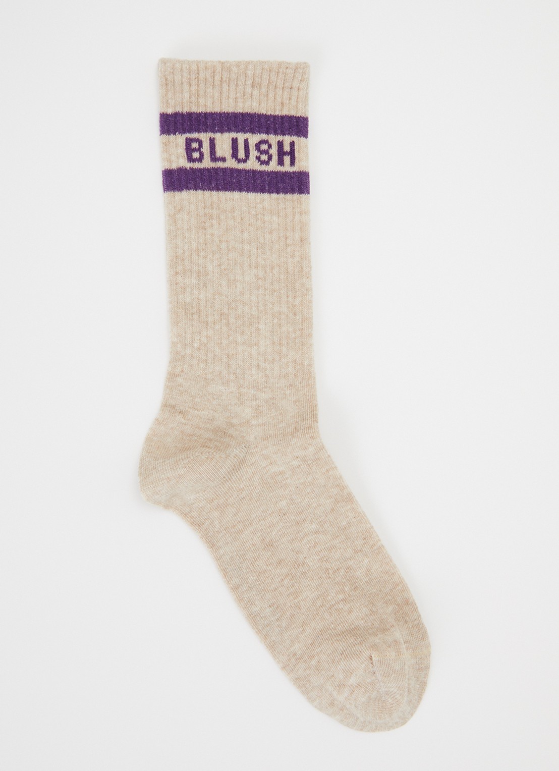 Petit Blush Sportsokken met logo - voorkant donkerbeige