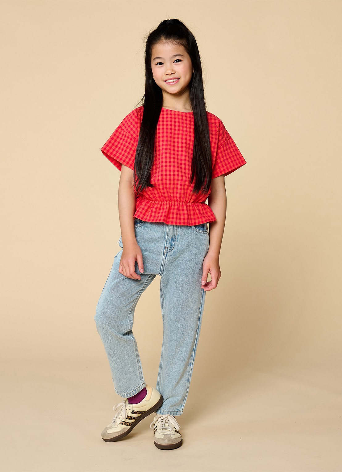 Petit Blush Straight leg jeans met lichte wassing - voorkant 3 indigo