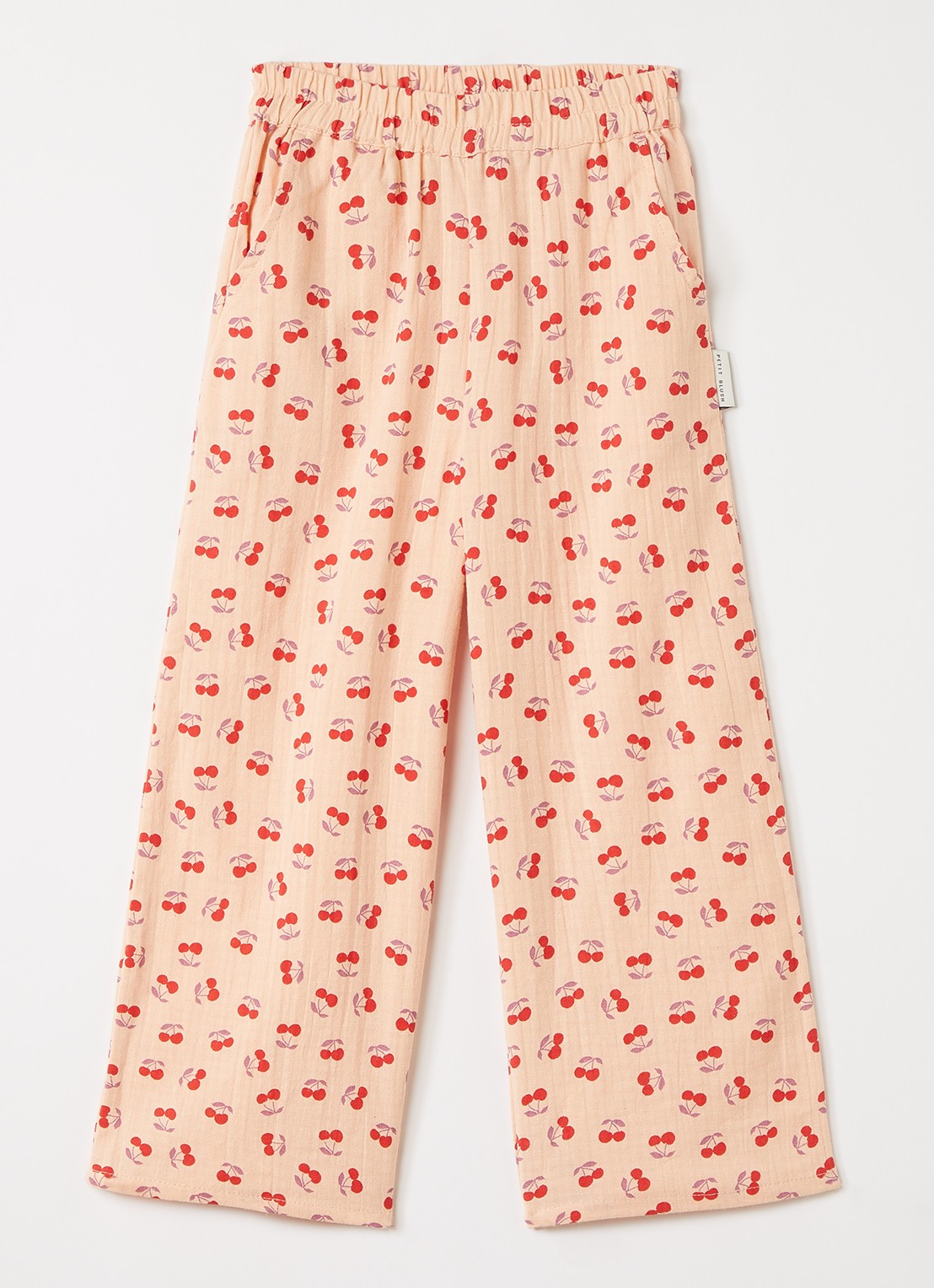 Petit Blush Wide fit pantalon met print - voorkant 3 kersenrood