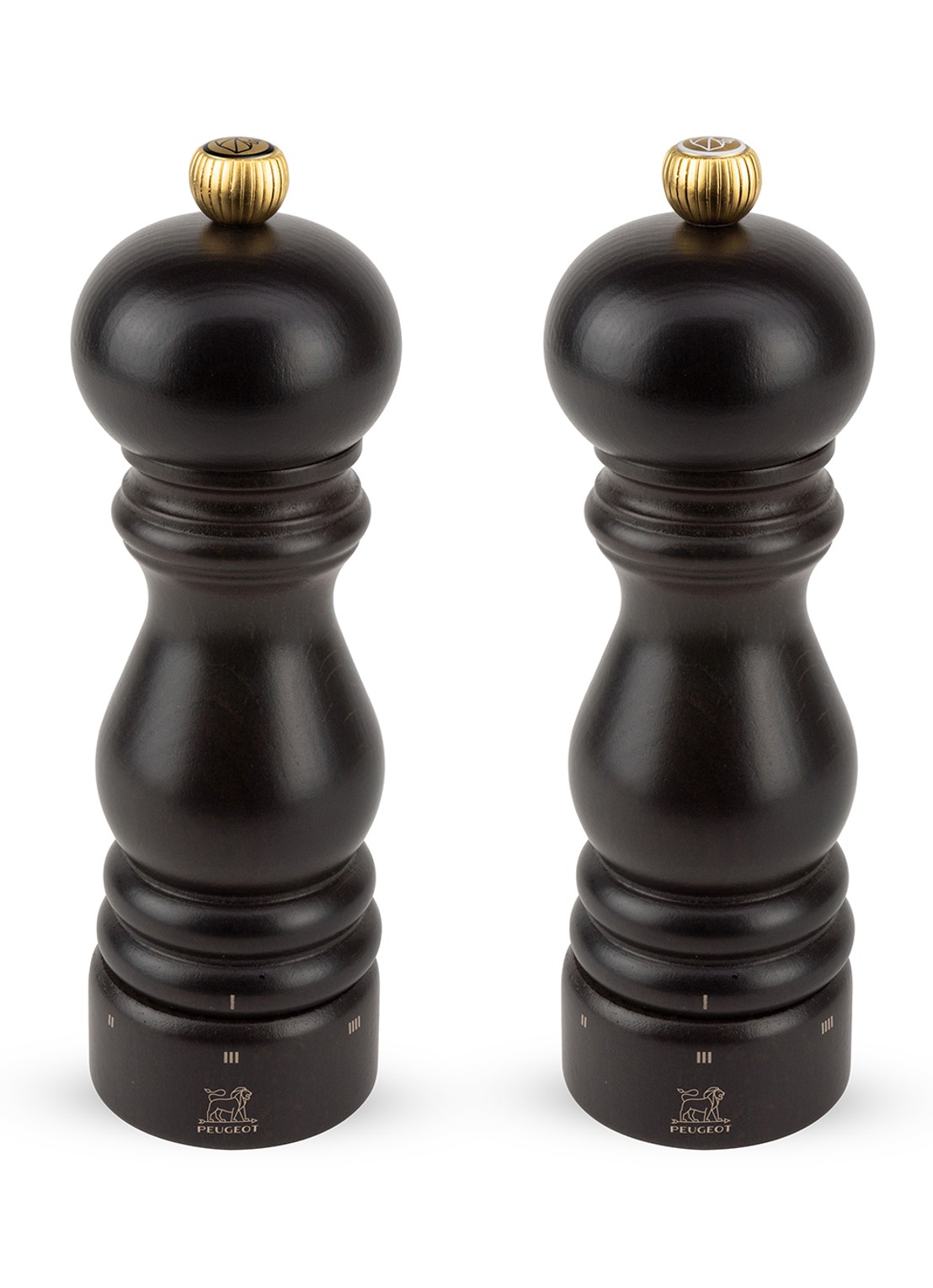 Peugeot Duo Paris U'Select peper- en zoutmolen 18 cm 2-delig - voorkant donkerbruin