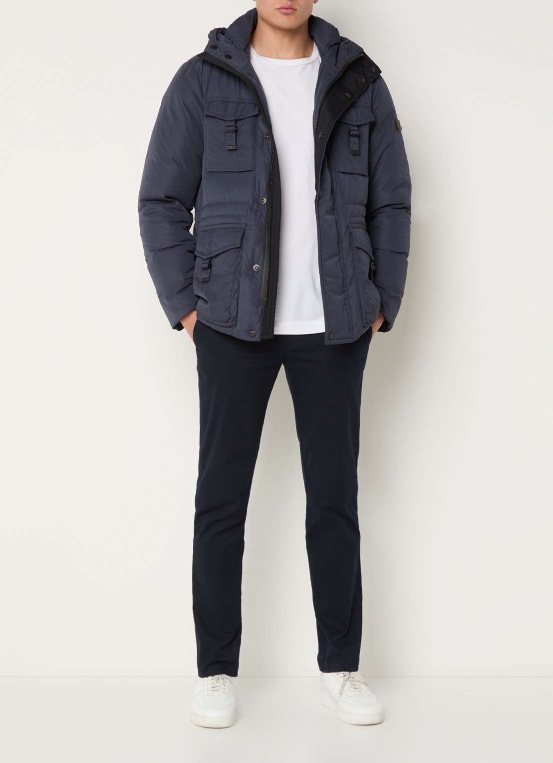 Peuterey Aiptek gewatteerde parka met donsvulling en capuchon - voorkant 4 indigo