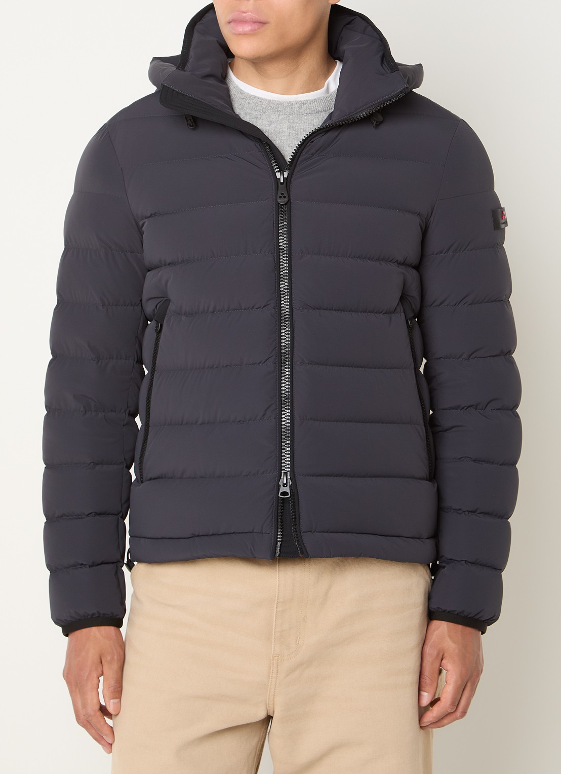 Peuterey Boggs gewatteerd jack met donsvulling en afneembare capuchon - detail donkerblauw