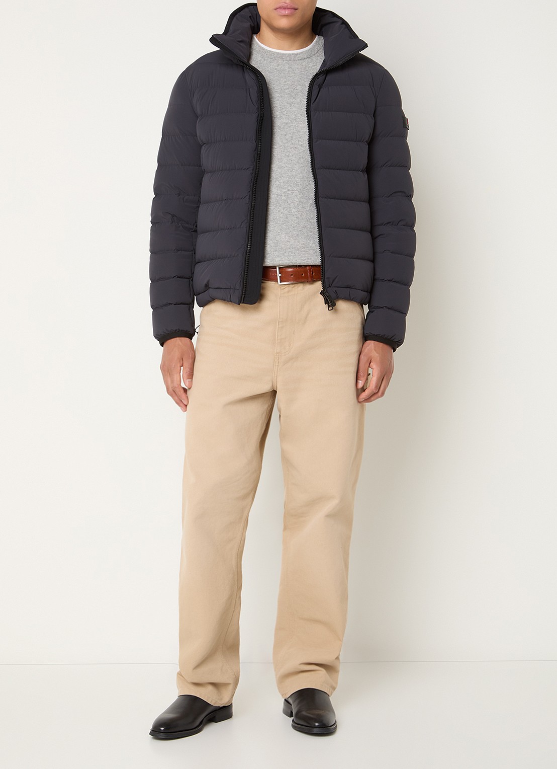 Peuterey Boggs gewatteerd jack met donsvulling en afneembare capuchon - voorkant 3 donkerblauw