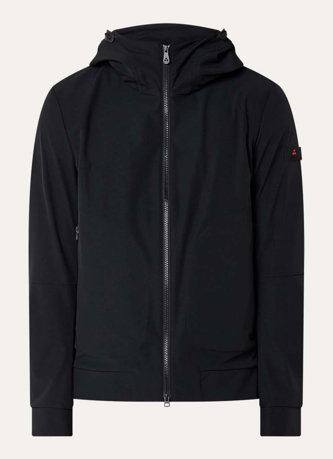 Peuterey Helgo softshell jack met capuchon - voorkant zwart