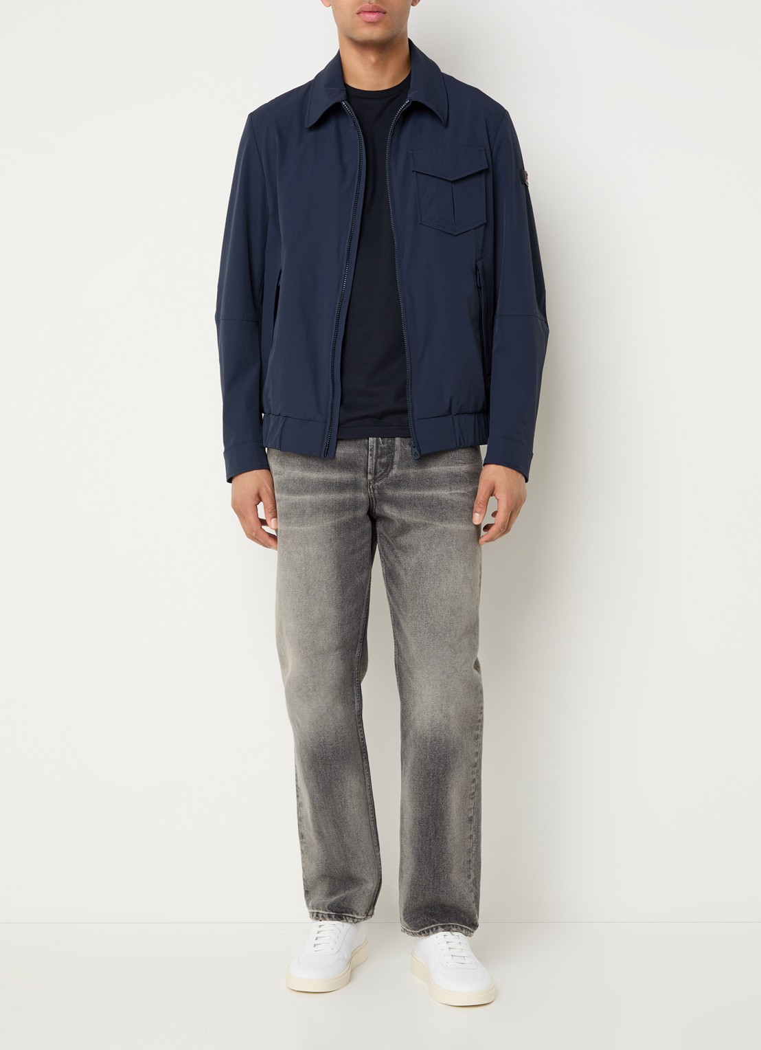 Peuterey Jack met steekzakken - voorkant 3 donkerblauw