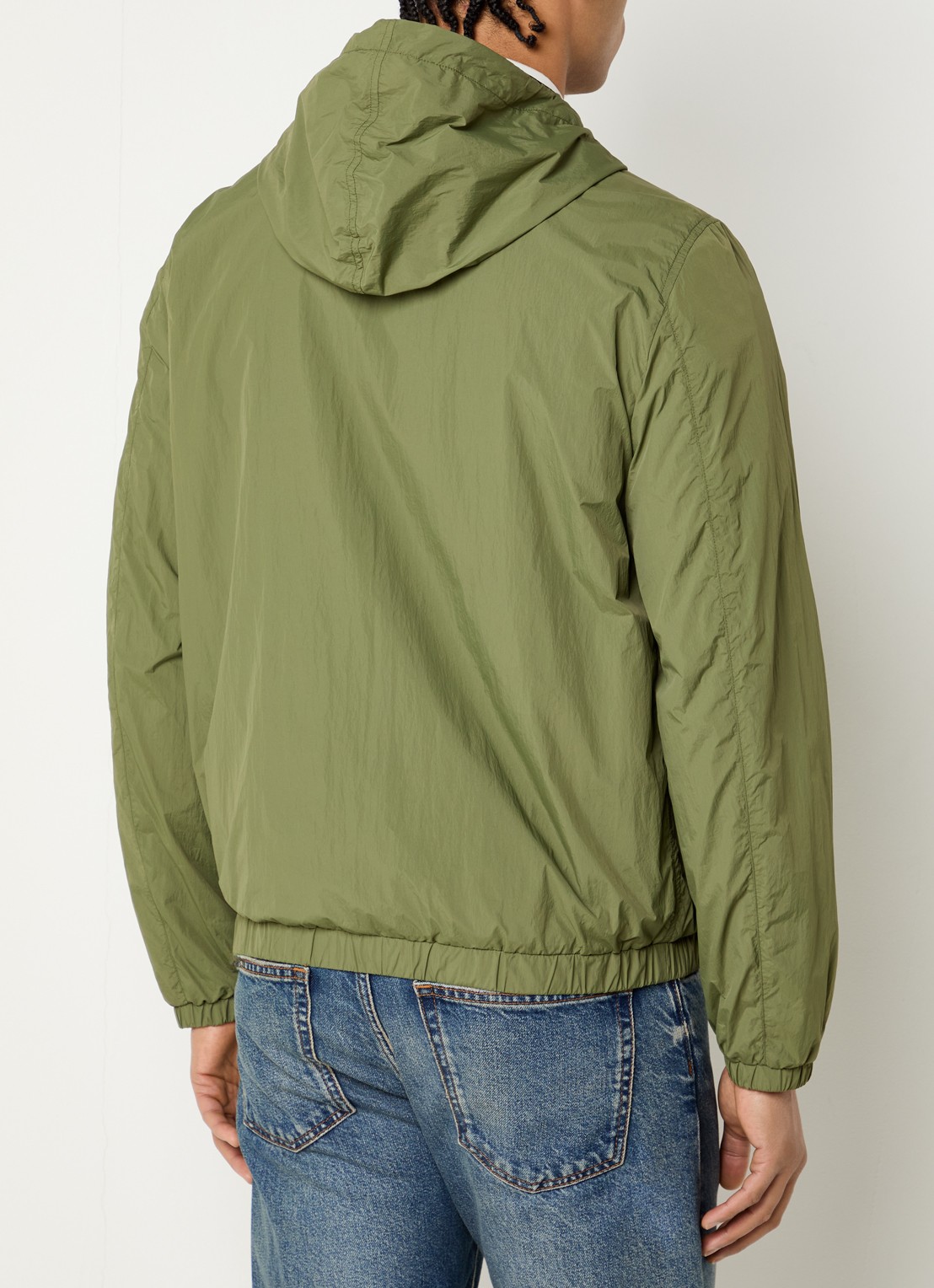 Peuterey Nigle windjack met capuchon  - achterkant 4 legergroen