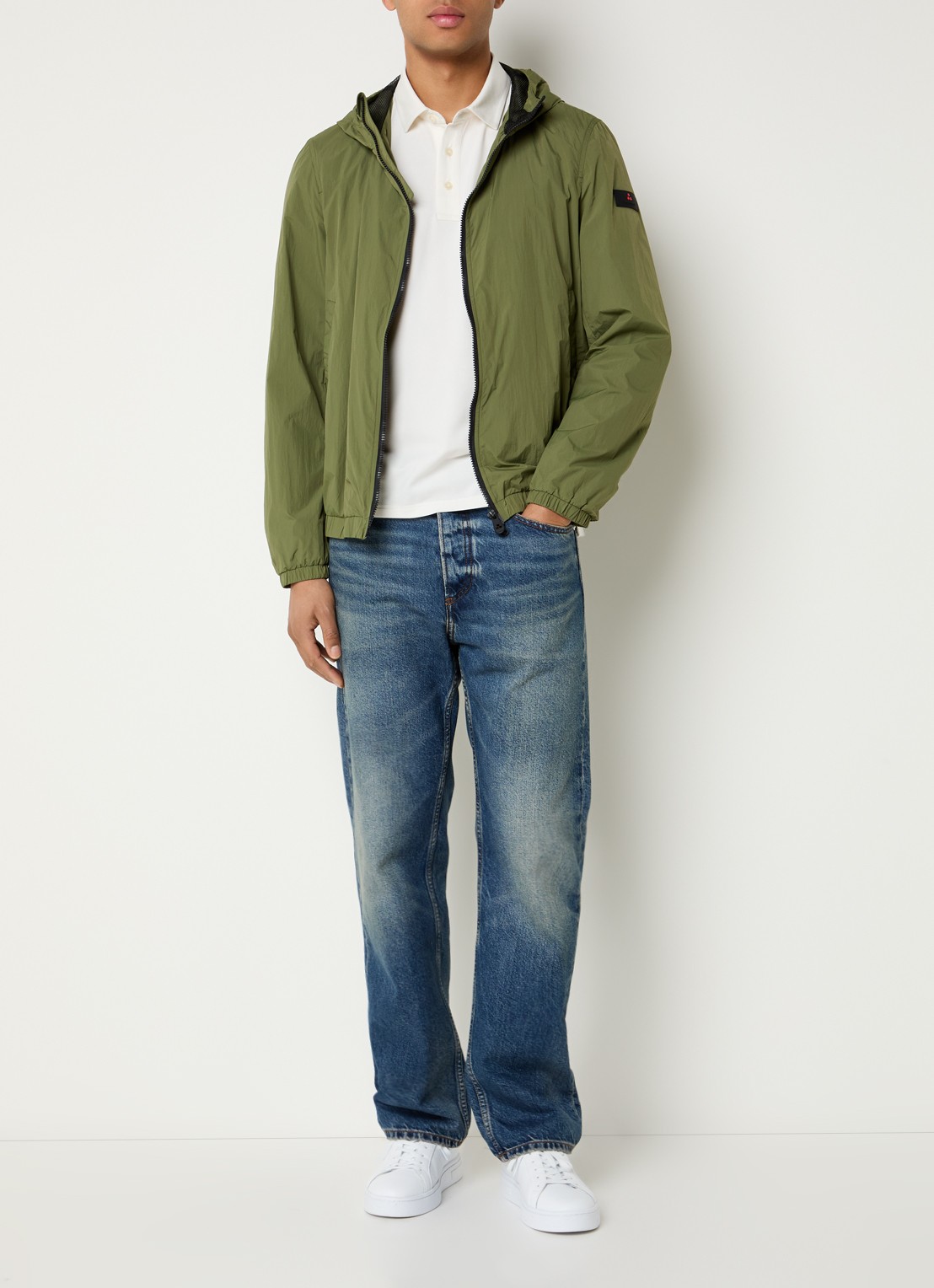 Peuterey Nigle windjack met capuchon  - voorkant 2 legergroen