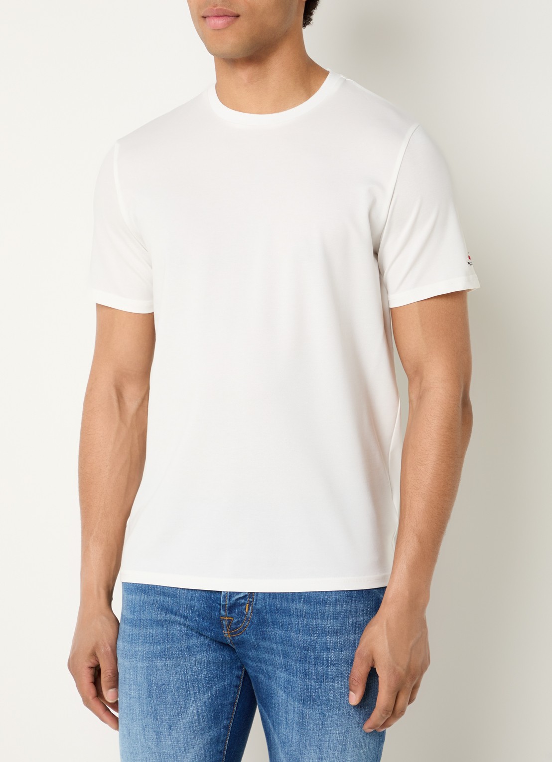 Peuterey Zole T-shirt met in zijdeblend - detail 4 gebroken wit